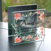 Personalised Floral Mirrored Glass Tea Light Holder Extra Image 1 Preview
